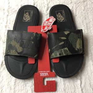 camo vans slides